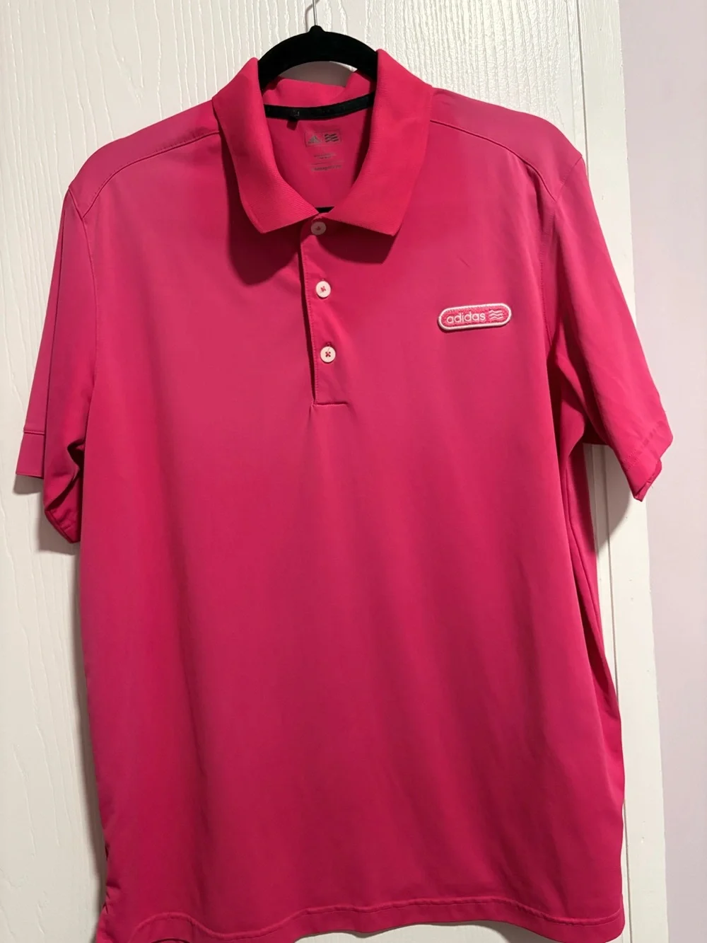 Adidas Golf Polo Shirt- Bright Pink - Men’s Large